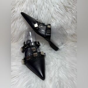 COSTUME NATIONAL Studded Leather Mules Size 38